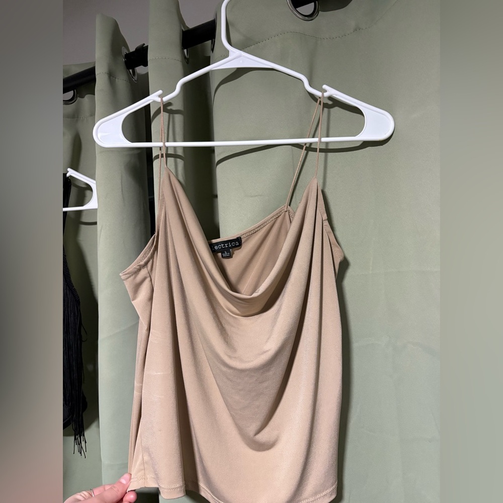 Beige Spaghetti Strap Dress